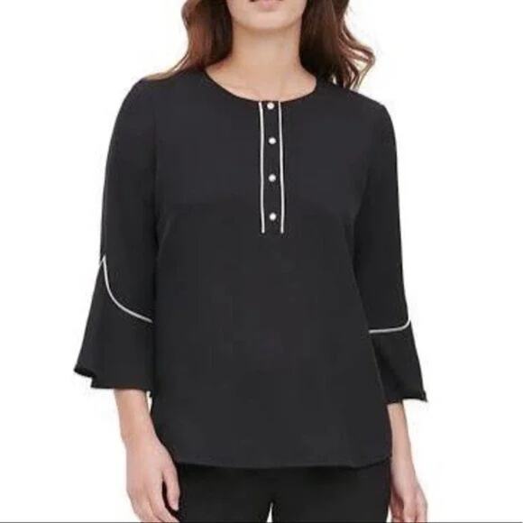 Calvin Klein Bell Sleeve Blouse NWT - Picture 1 of 11